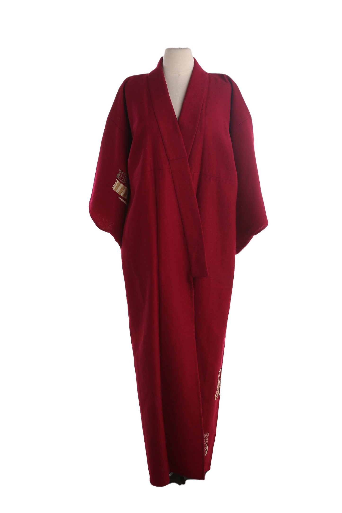 Vintage Red Kimono - Embroidered Robe
