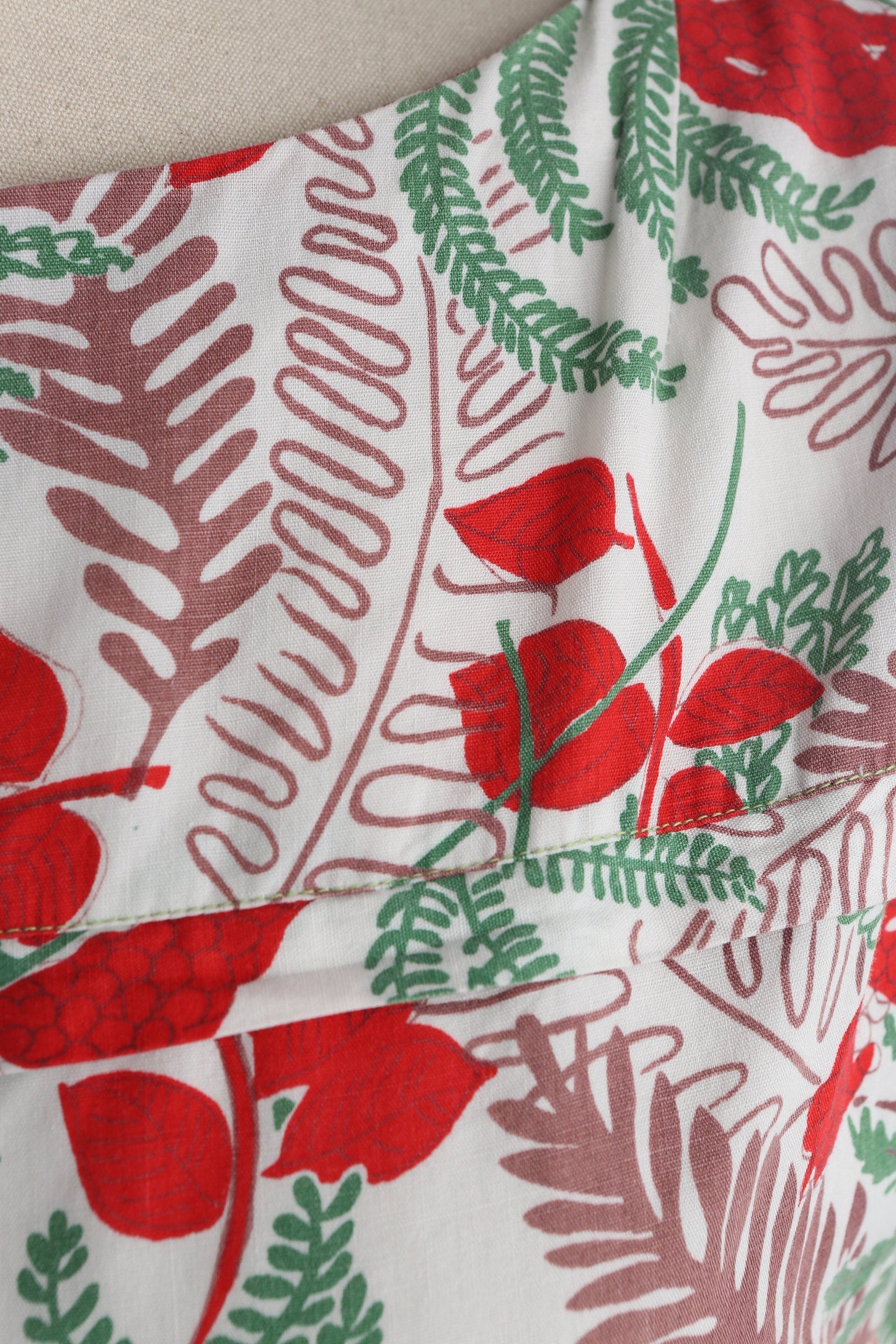 1950s Floral Print White Casual Sleeveless Dress