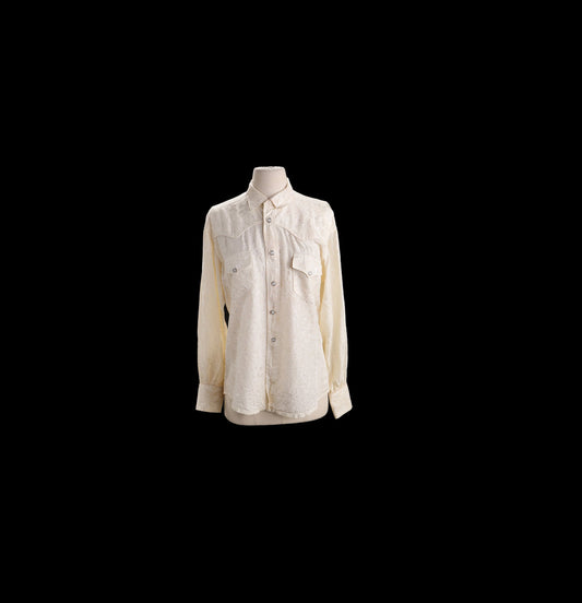 Vintage Western Shirt - Flower Patter Fabric - Era 1950s - 1960s