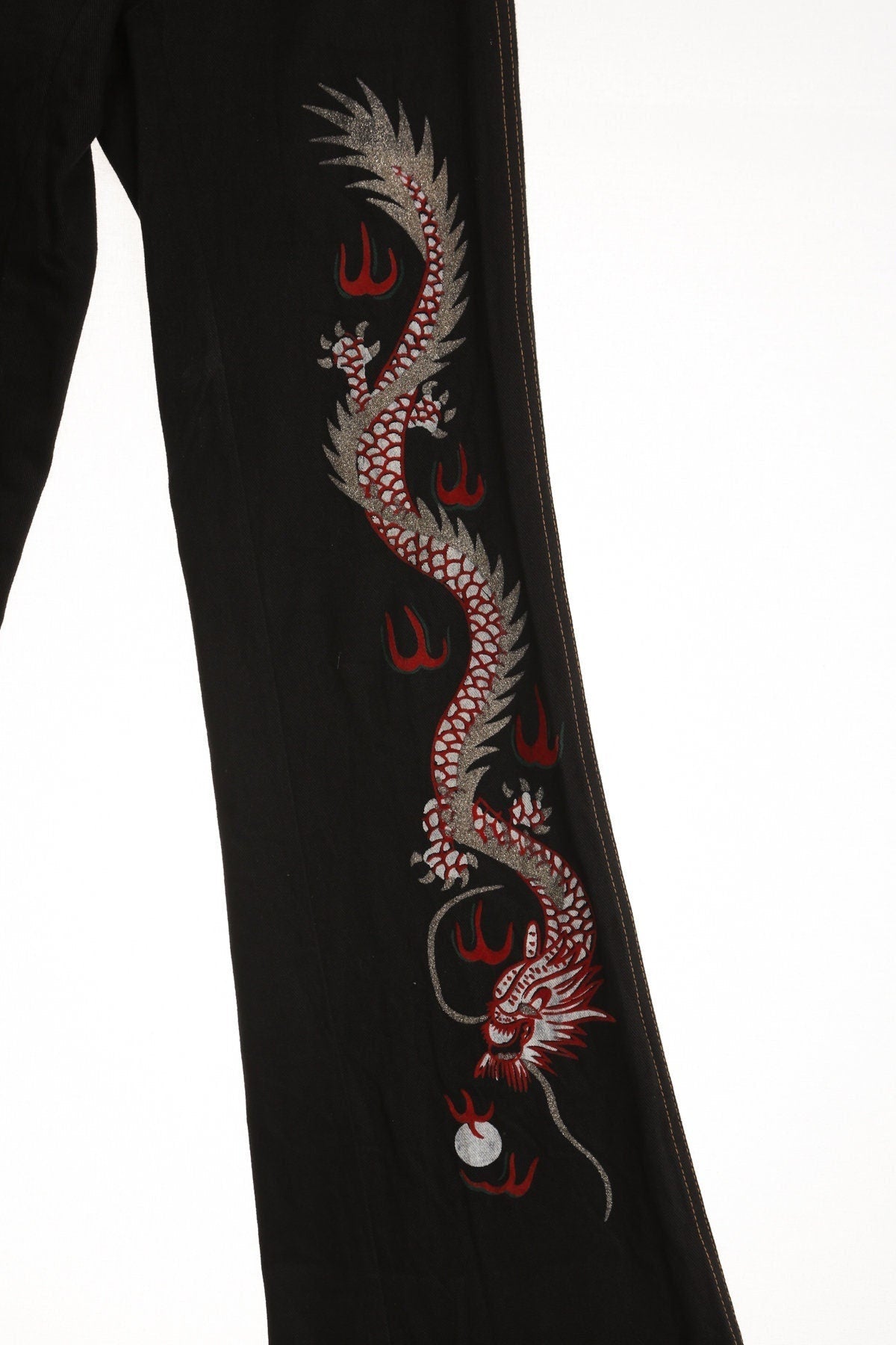 Vintage Bell Bottom pants / hippie / dragon Painted / 1960s - 1970s