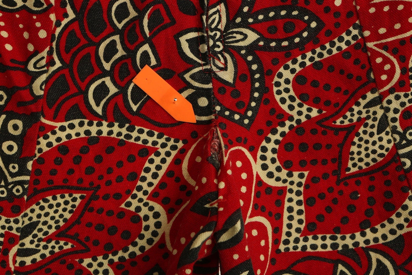 Vintage 70's bell bottom pants / floral print / flare / hippie / red