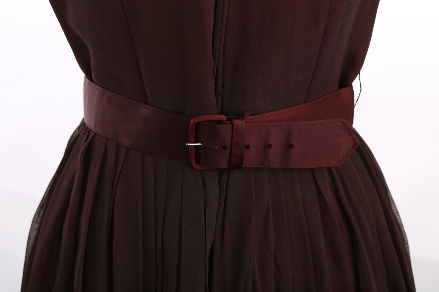 Vintage 1950s Brown Evening Sleeveless Dress