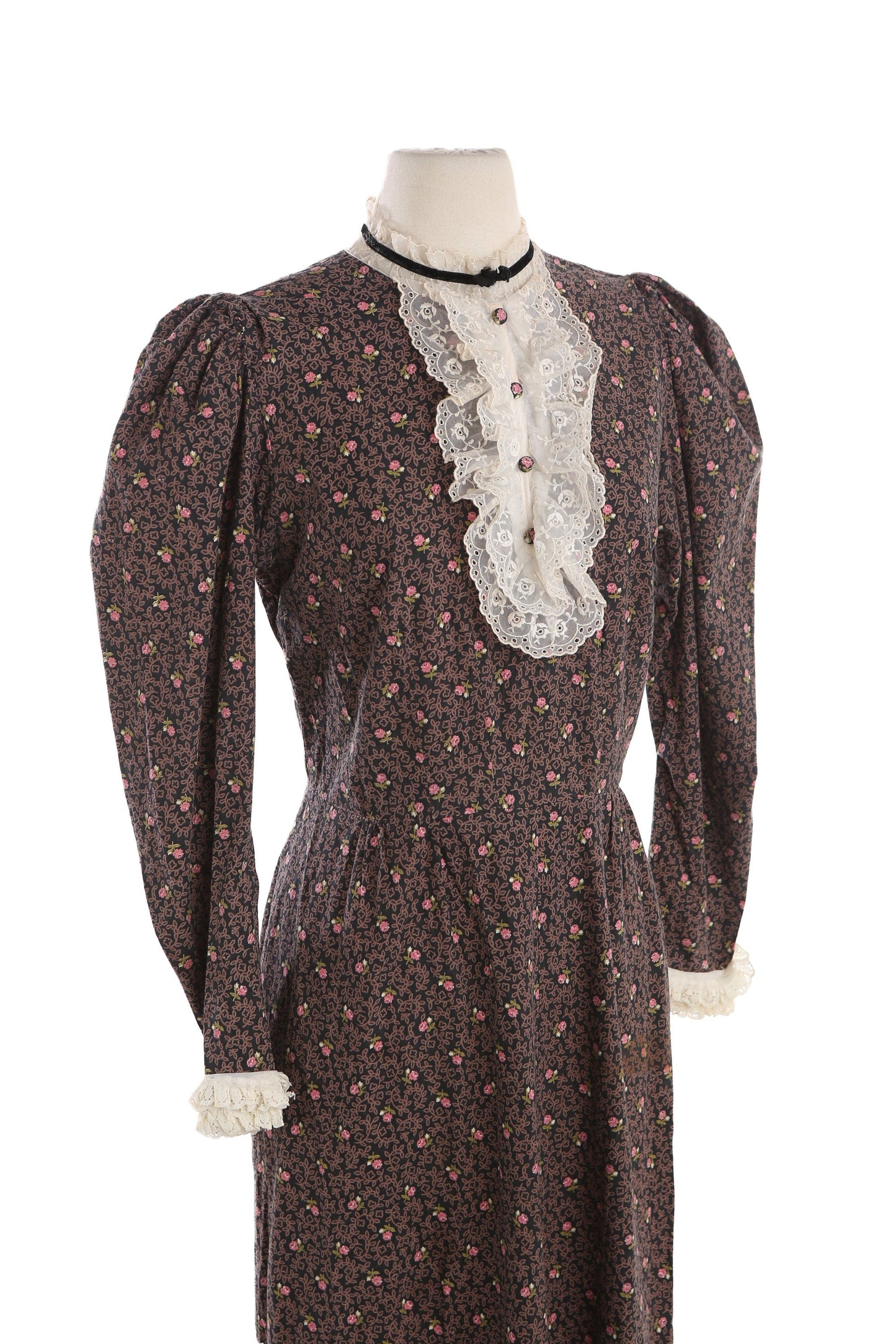 Vintage Women Floral Print Long Prairie Dress