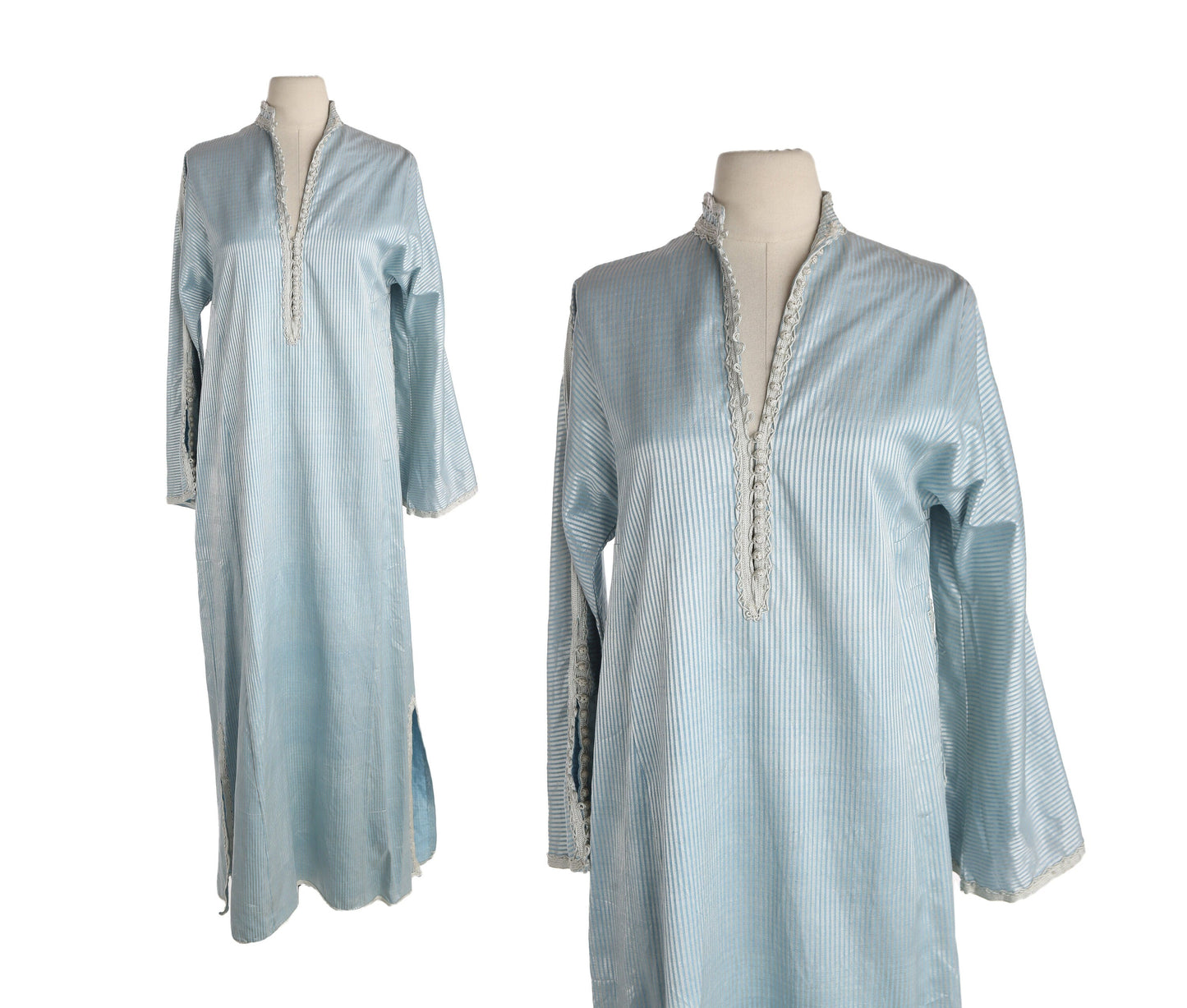 Vintage Blue Striped Tunic Dress