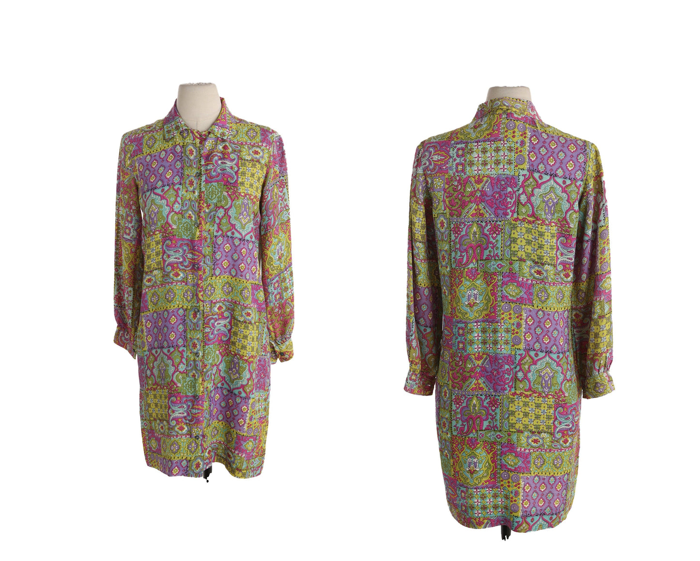 Vintage Mod Floral Print Dress