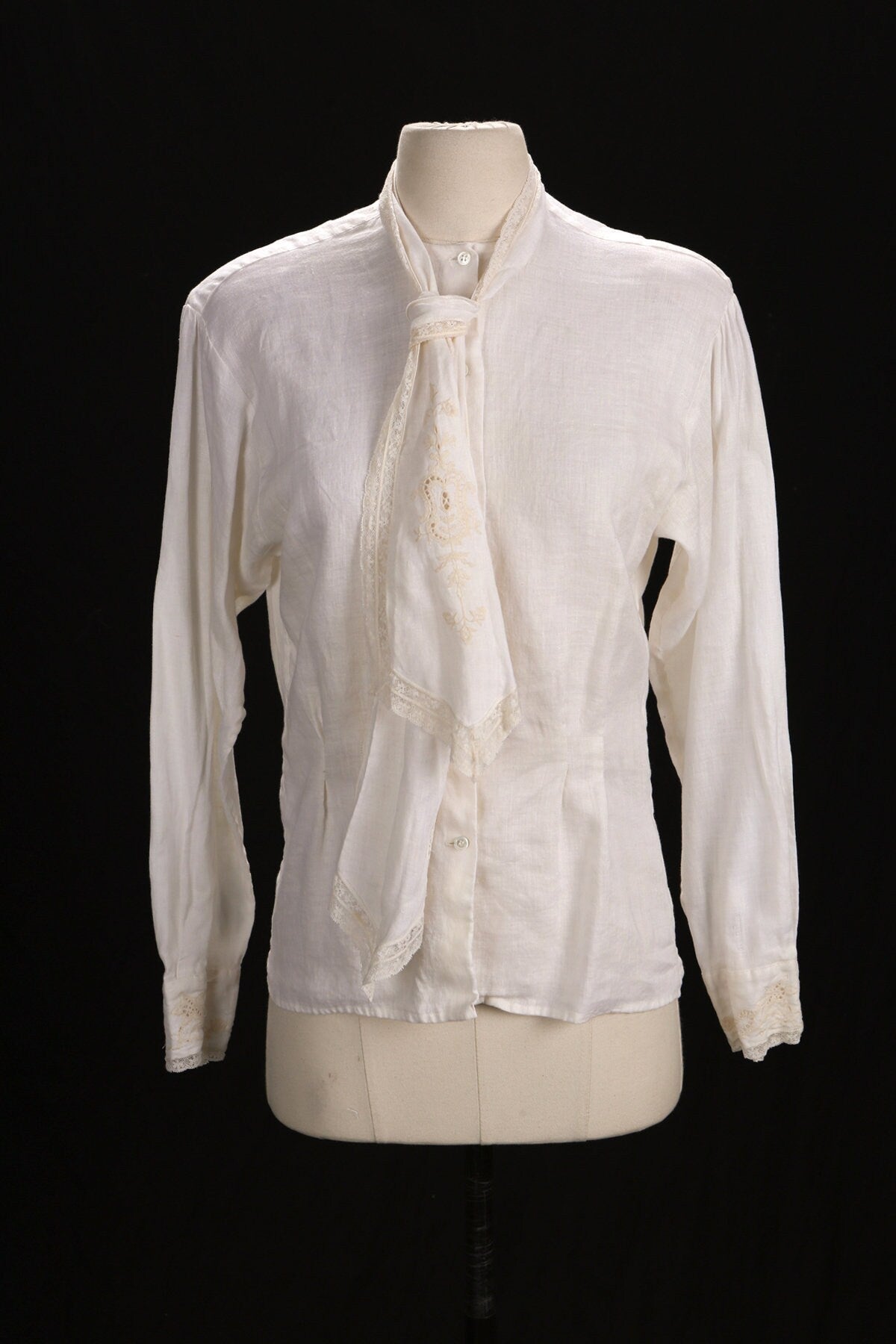 White Linen Casual Button Down Blouse