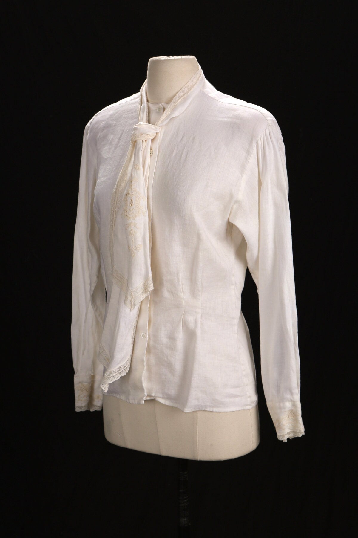 White Linen Casual Button Down Blouse