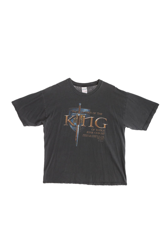 Vintage Black Graphic T-shirt / The return of the King of Kings Jesus Christ