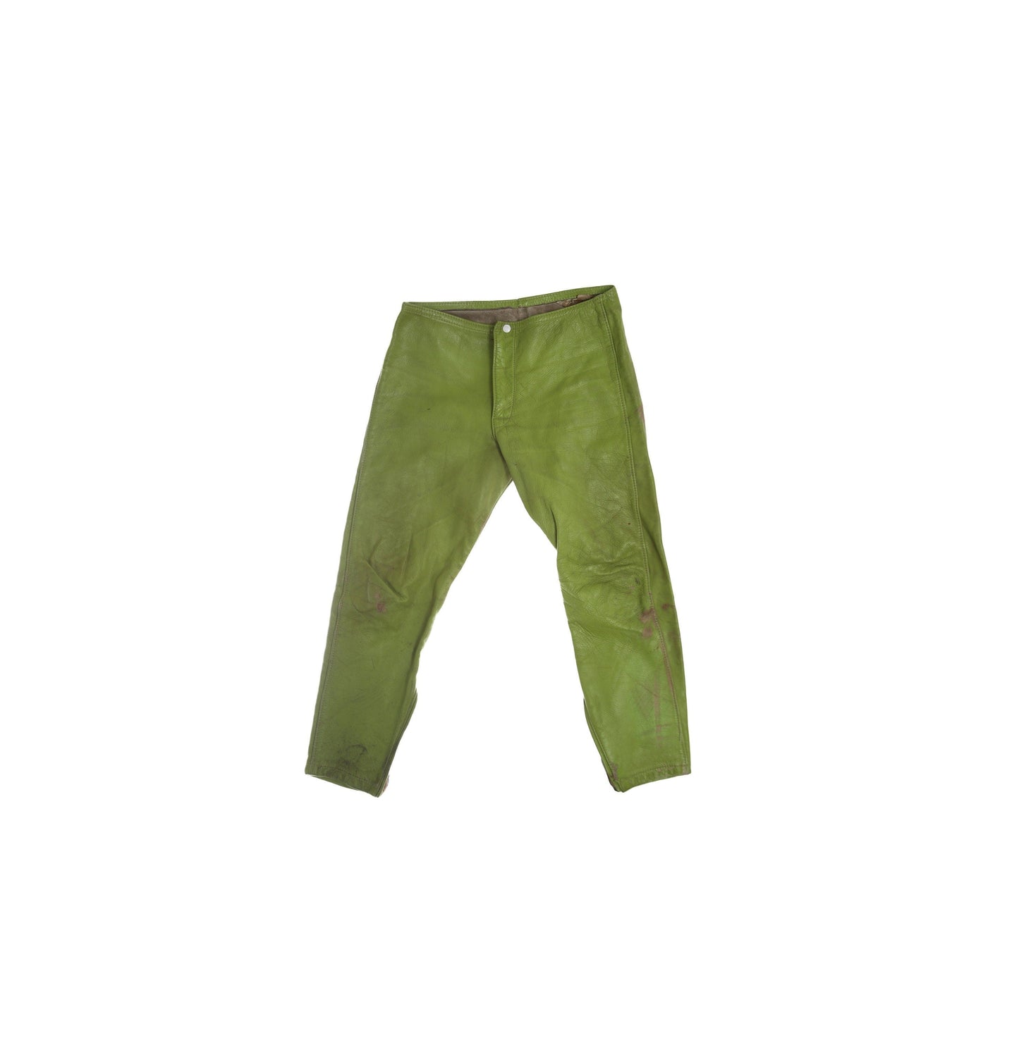 Vintage Bates Green Leather Pants - Estimated Era 1960's - 1970's