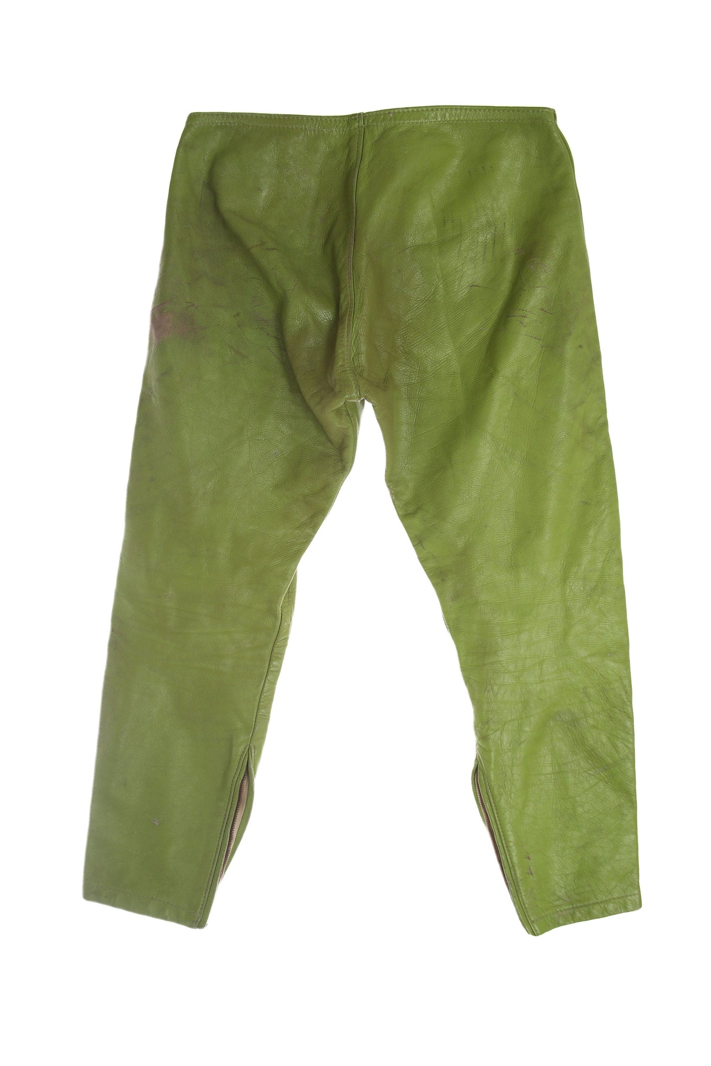 Vintage Bates Green Leather Pants - Estimated Era 1960's - 1970's