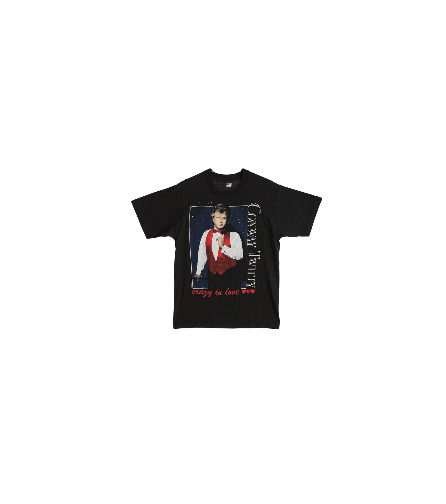 Vintage Conway Twitty Crazy For Love Black Graphic T-shirt