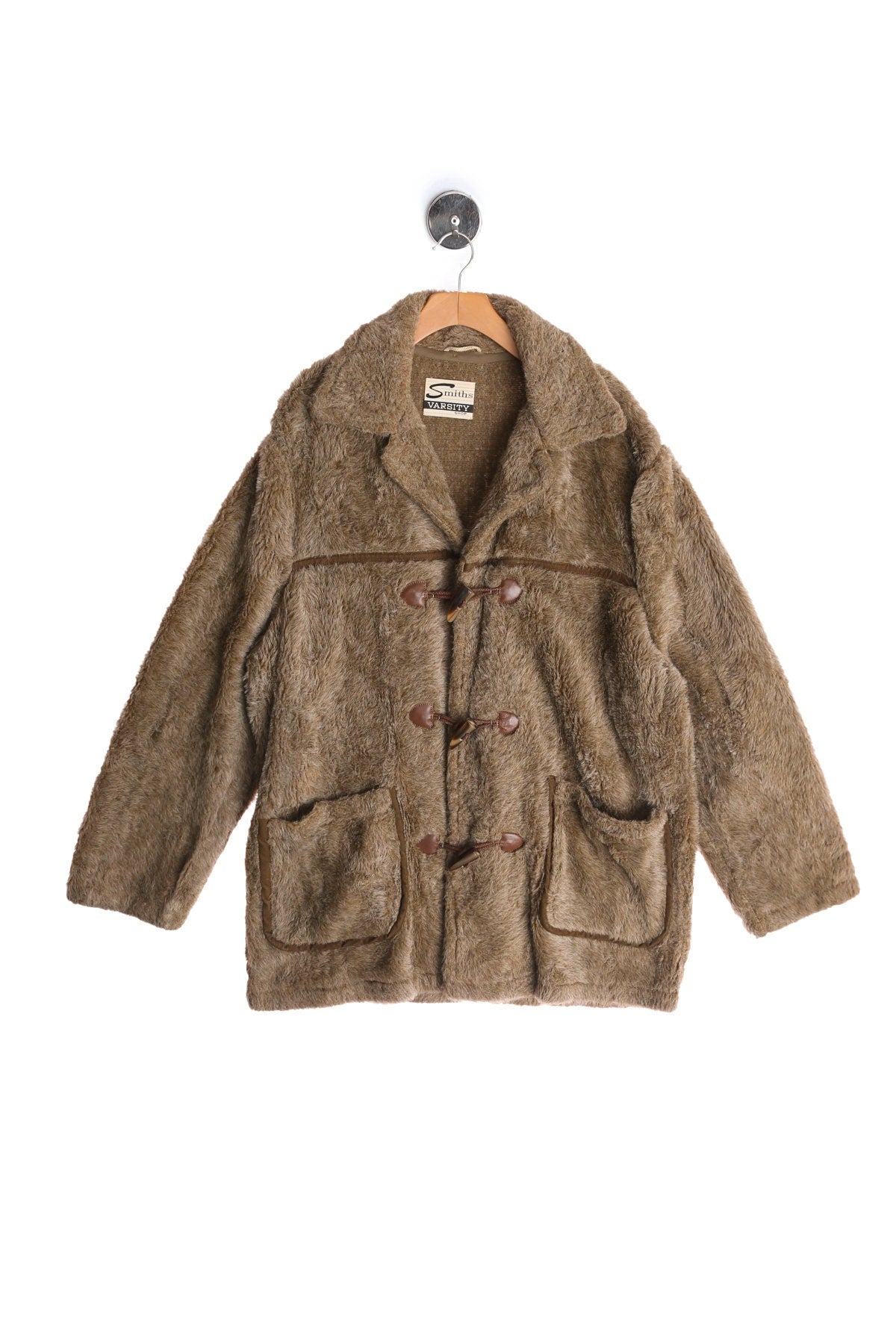 Vintage Men Faux Fur Brown Winter Jacket from Igloo by Silton California