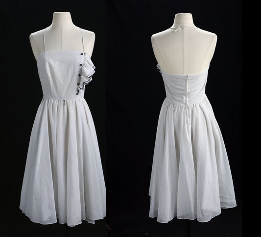 Polkadot White Summer Dress - Era 70's - 80's