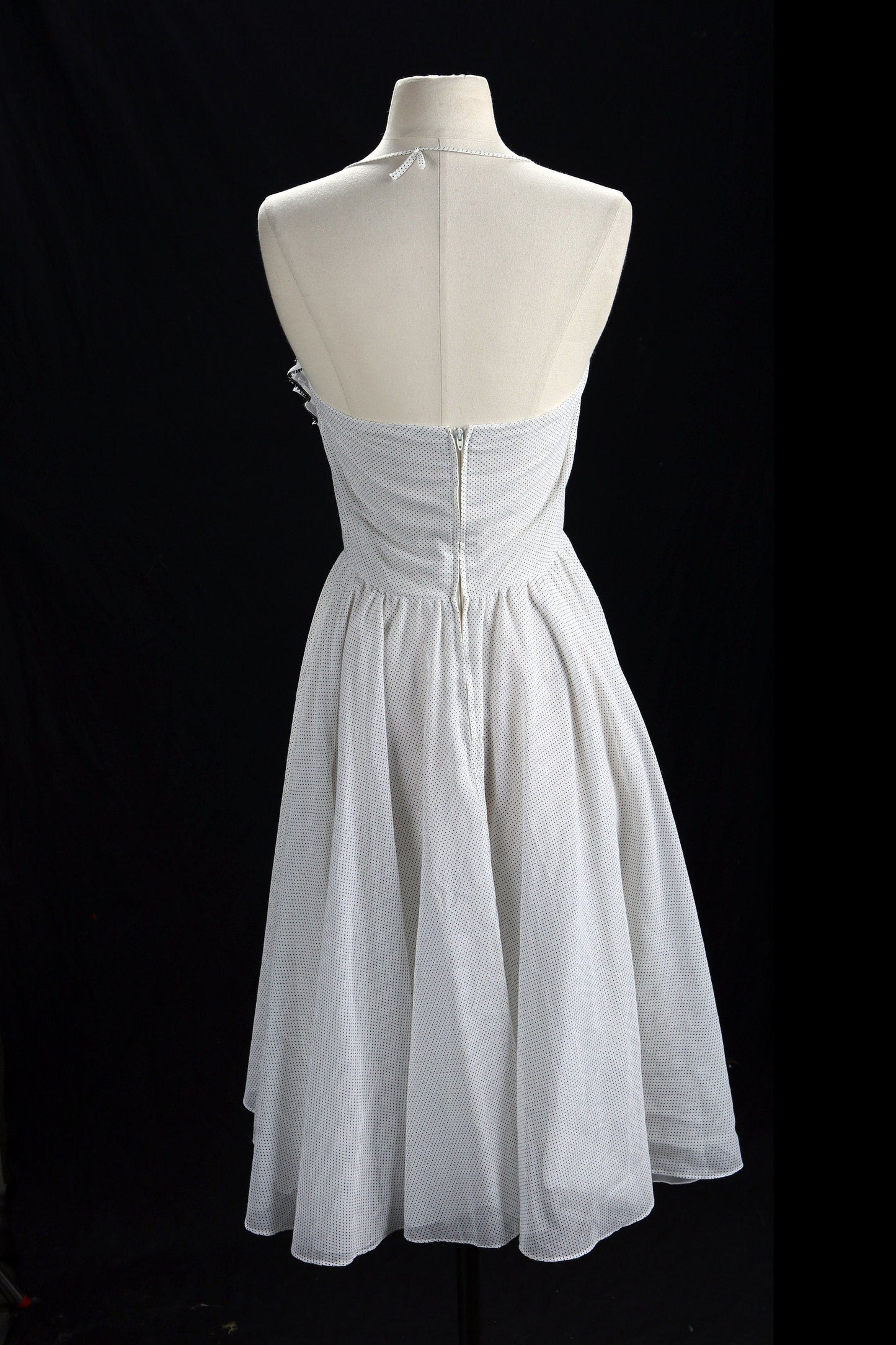 Polkadot White Summer Dress - Era 70's - 80's