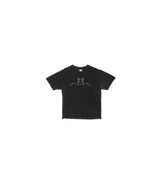 Vintage Skeleton Girl Black Graphic T-shirt