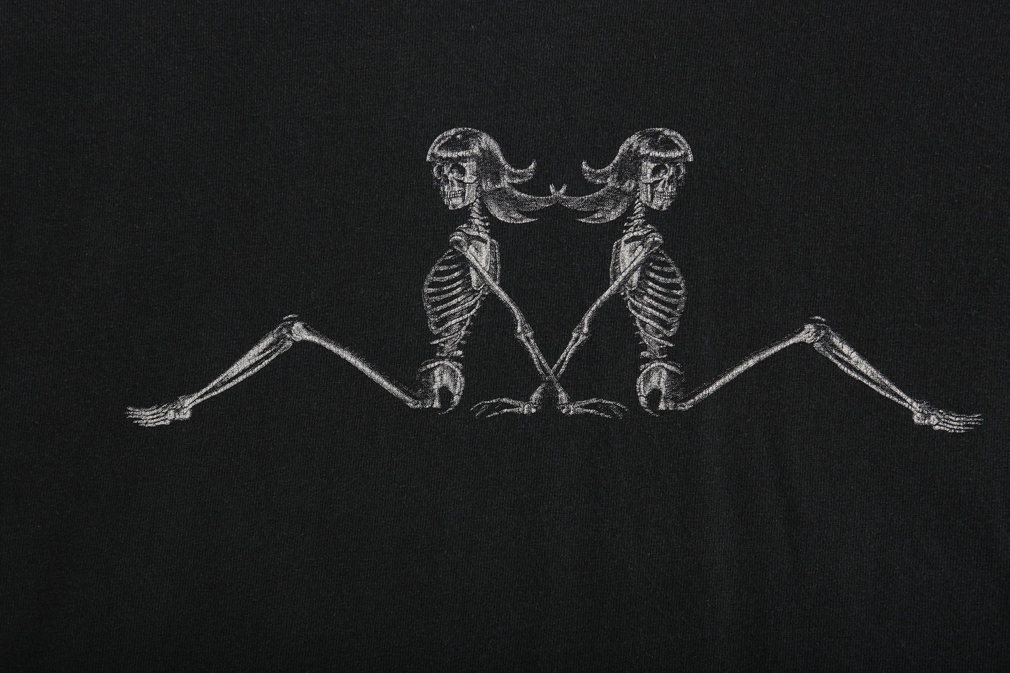 Vintage Skeleton Girl Black Graphic T-shirt