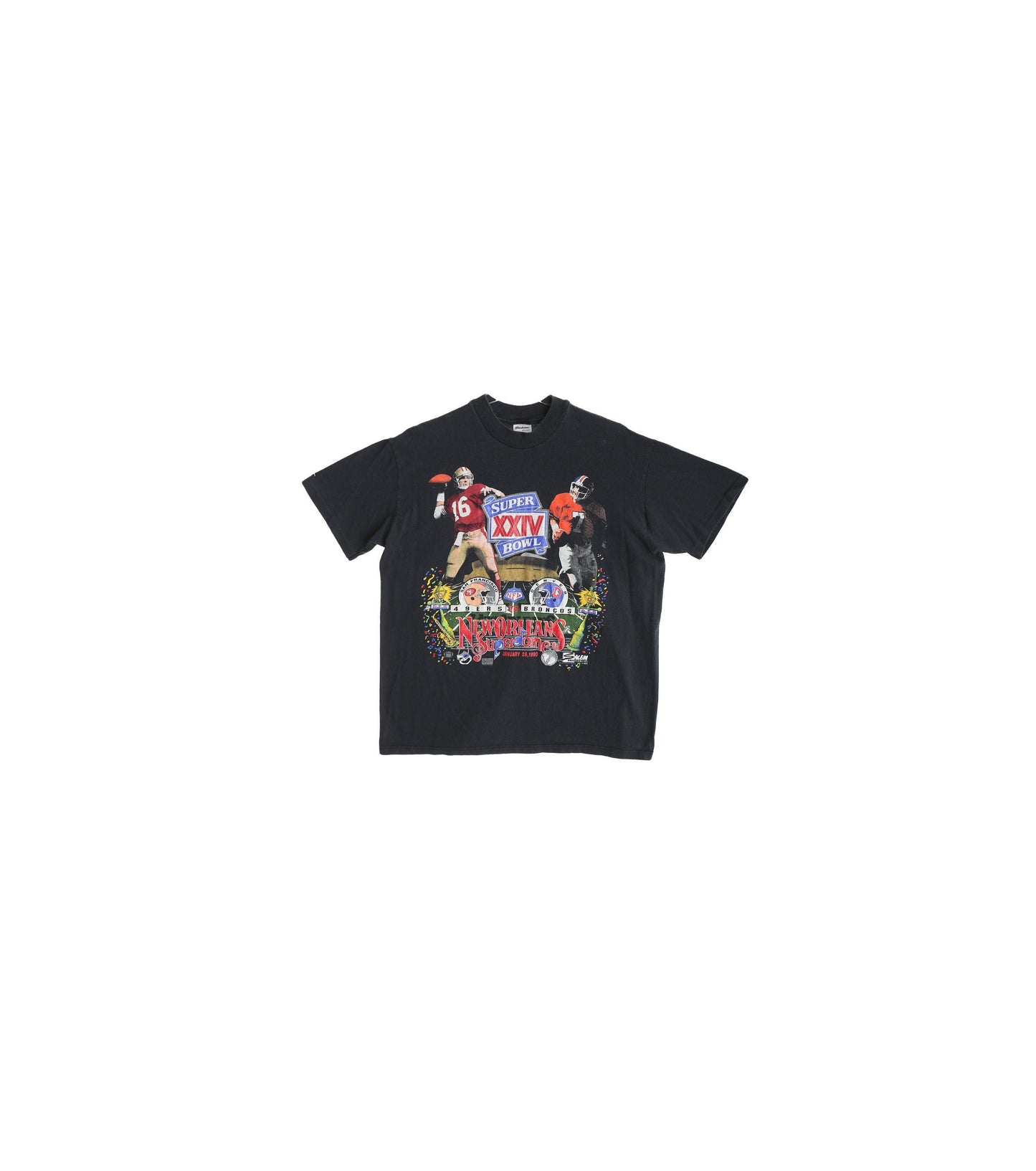 Vintage Super Bowl Graphic T-shirt / New Orleans Super Dome / 49ers VS Broncos