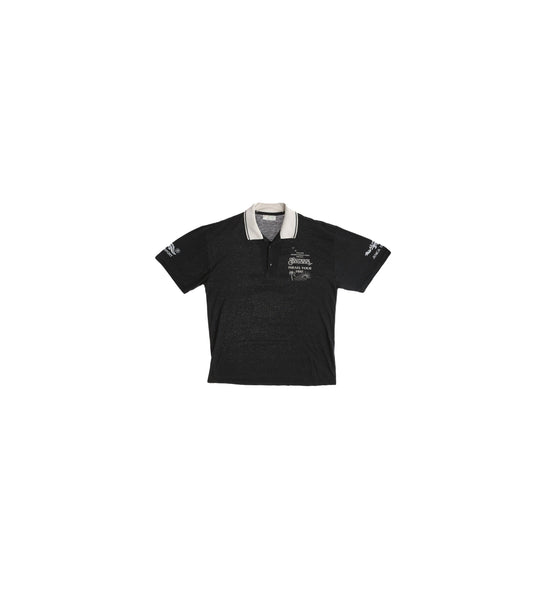 Vintage Black Polo Shirt with Rare Carlos Santana Israel Tour 1987