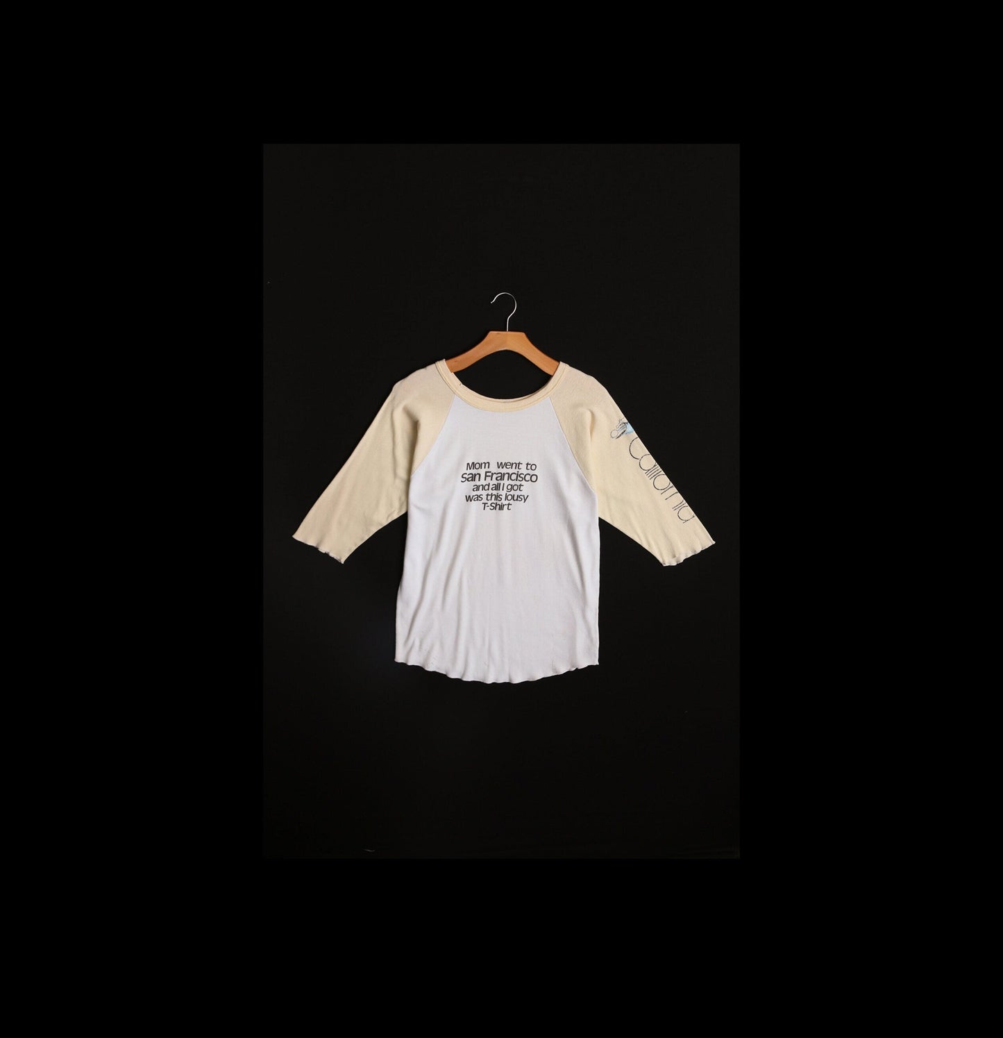 Vintage 3/4 Sleeve Graphic Shirt with Humorous Saying Print