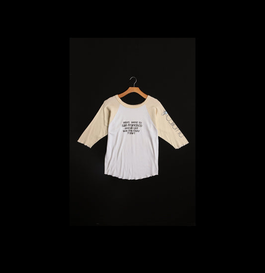 Vintage 3/4 Sleeve Graphic Shirt with Humorous Saying Print