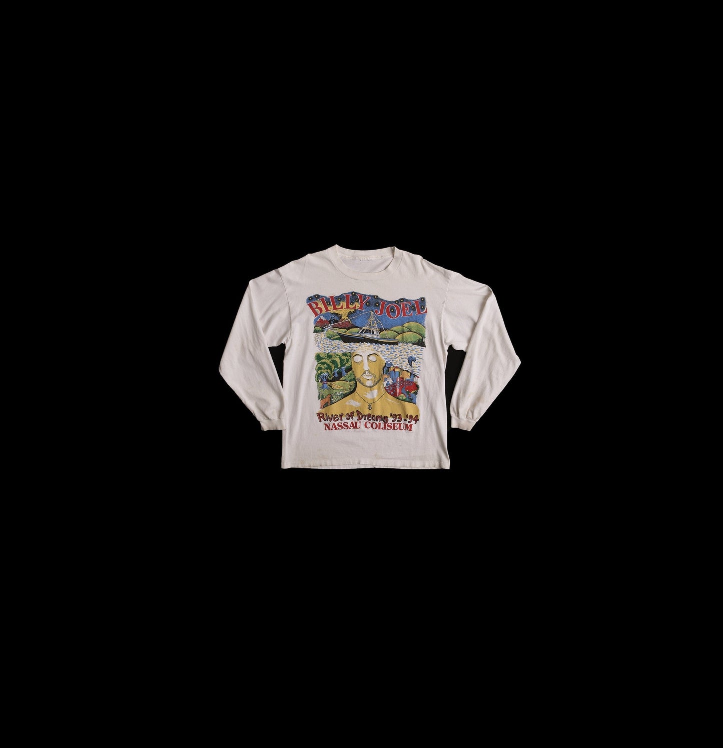 Billy Joel River of Dreams 93 - 94 Nassau Coliseum white graphic T-shirt