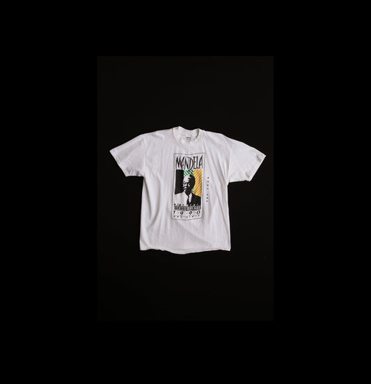 1990 Mandela USA Visit White Graphic T-shirt