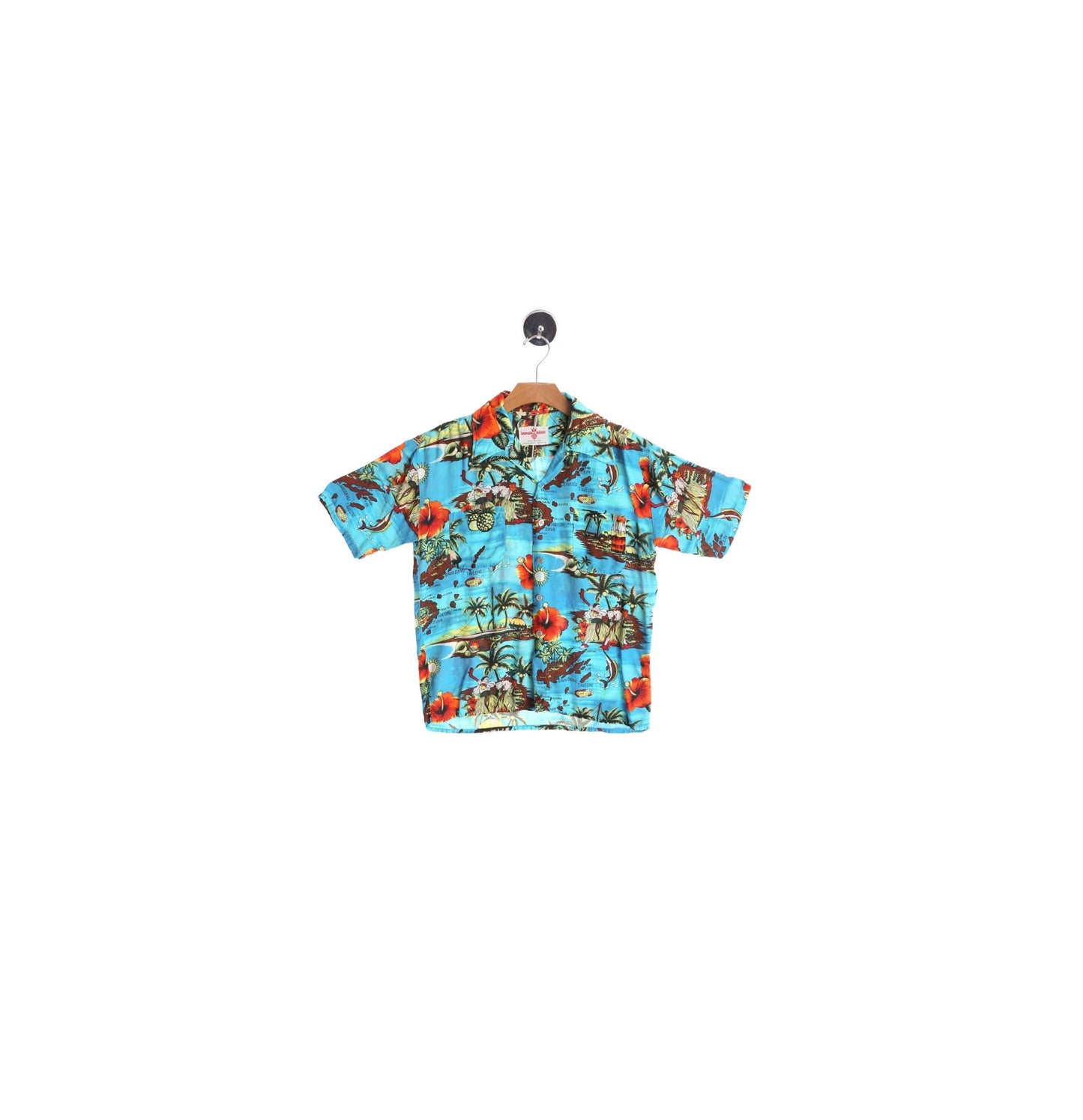 Vintage Men Hawaiian Shirt by Hawaiian Holiday - Made in Korea - Era 70s - 80s