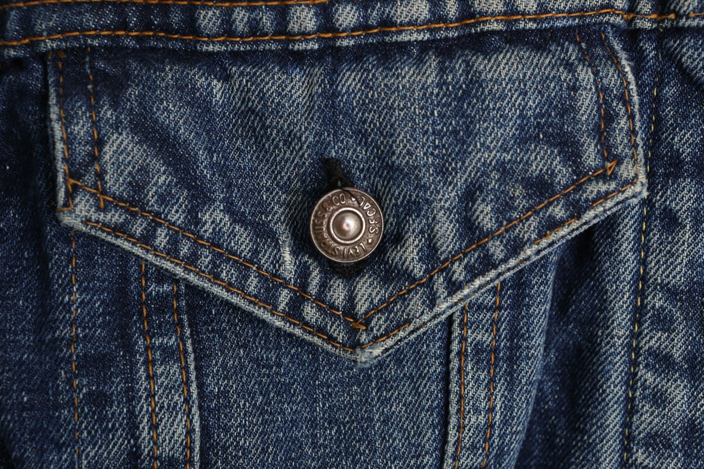 Vintage Levi's Blue Denim Trucker Jacket with Wool Lining