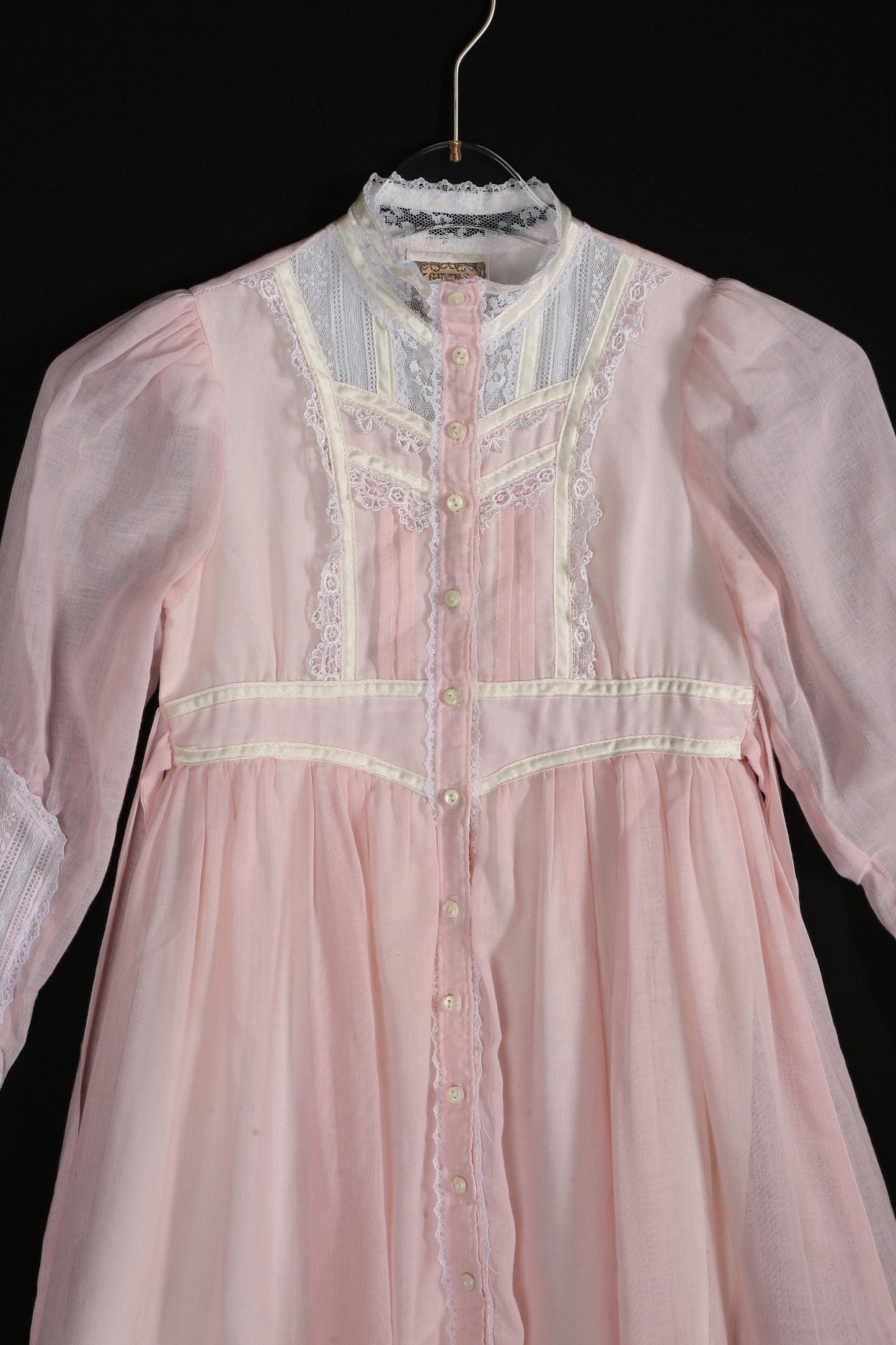Vintage Gunne Sax Dress / Made in USA / Vintage Size 8 / Pink / Long Sleeve / Waist Belt