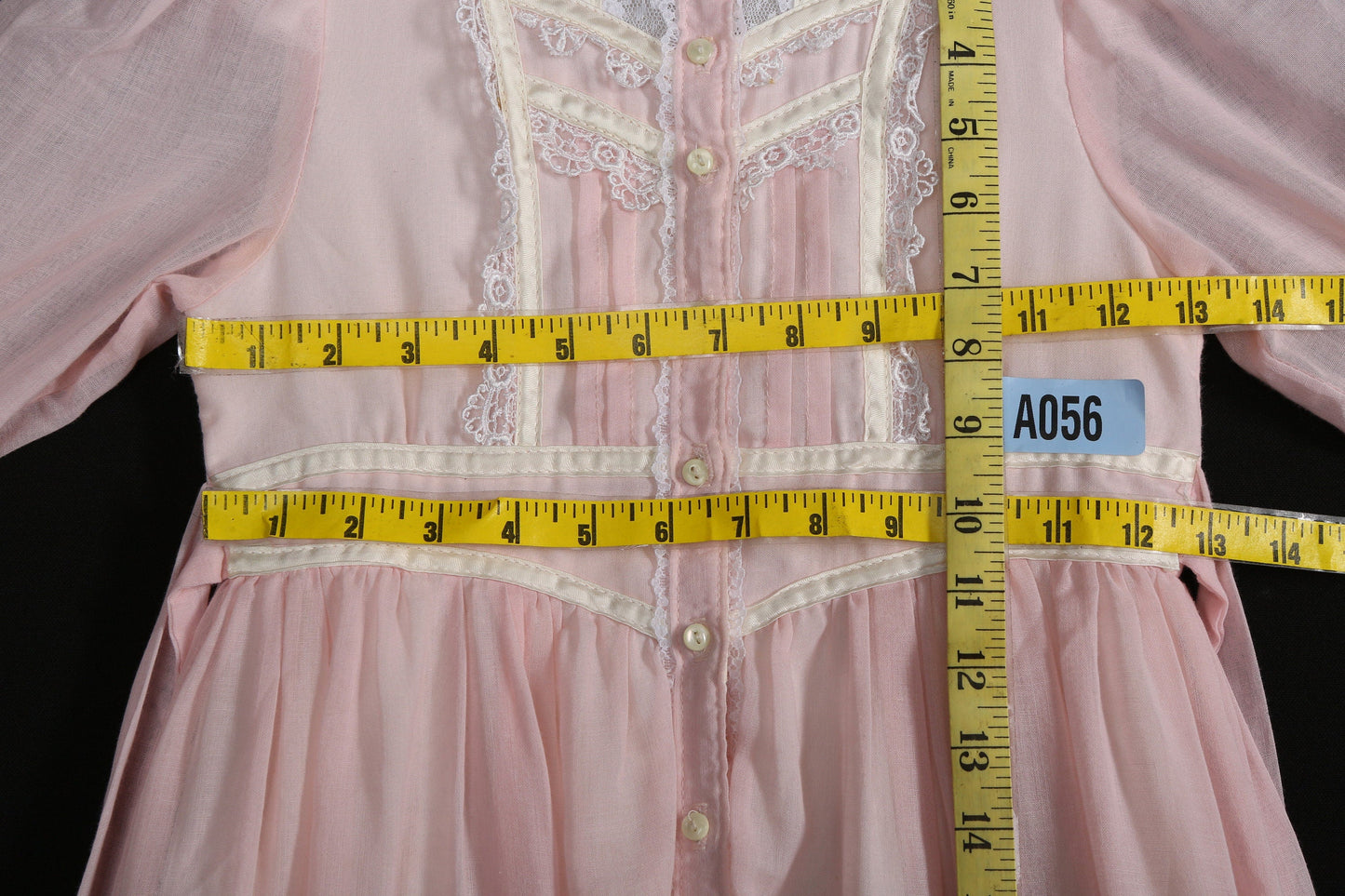 Vintage Gunne Sax Dress / Made in USA / Vintage Size 8 / Pink / Long Sleeve / Waist Belt