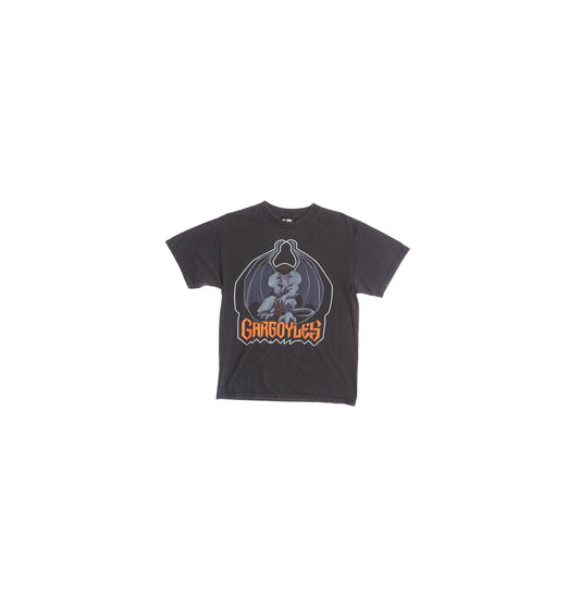 Gargoyles Cartoon Graphic T-shirt - Giant T-shirt Label - Stone by Day, Warriors by Night