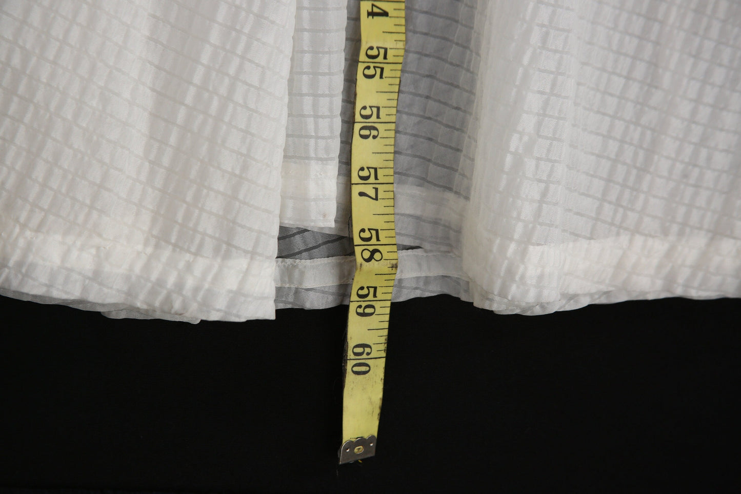 1950's Women White Evening Dress - White Sheer Polyester Fabric