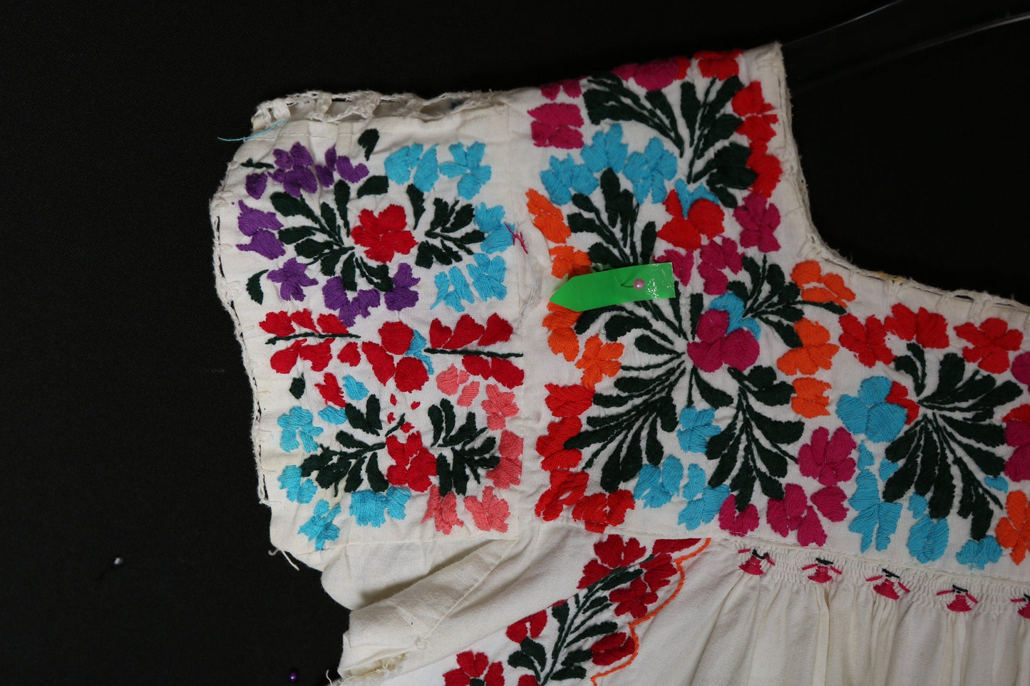 Vintage Women White Floral Embroidery Dress