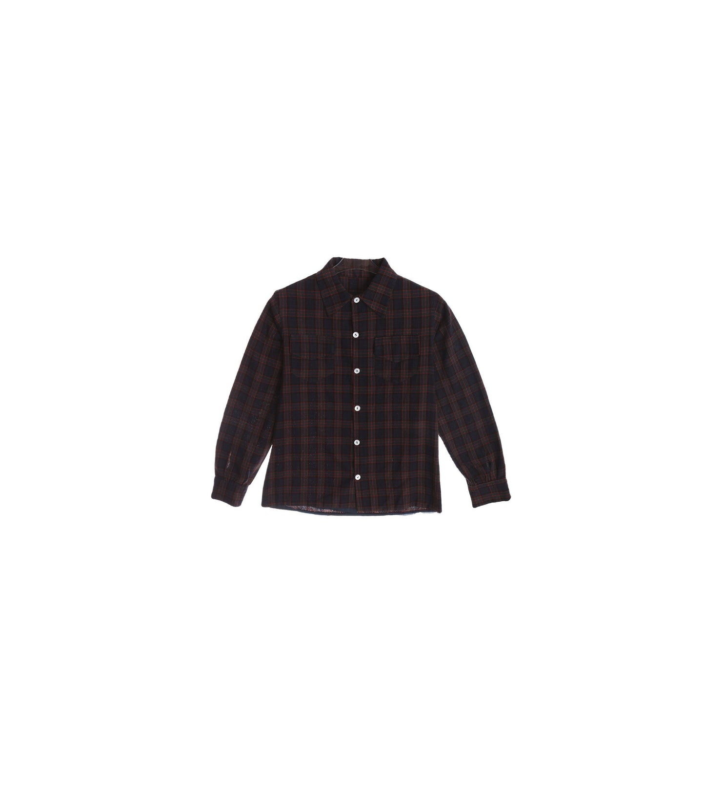 Vintage Women's Blue Plaid Shirt / Era 40s - 50s