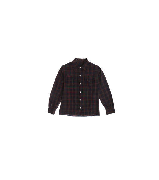 Vintage Women's Blue Plaid Shirt / Era 40s - 50s