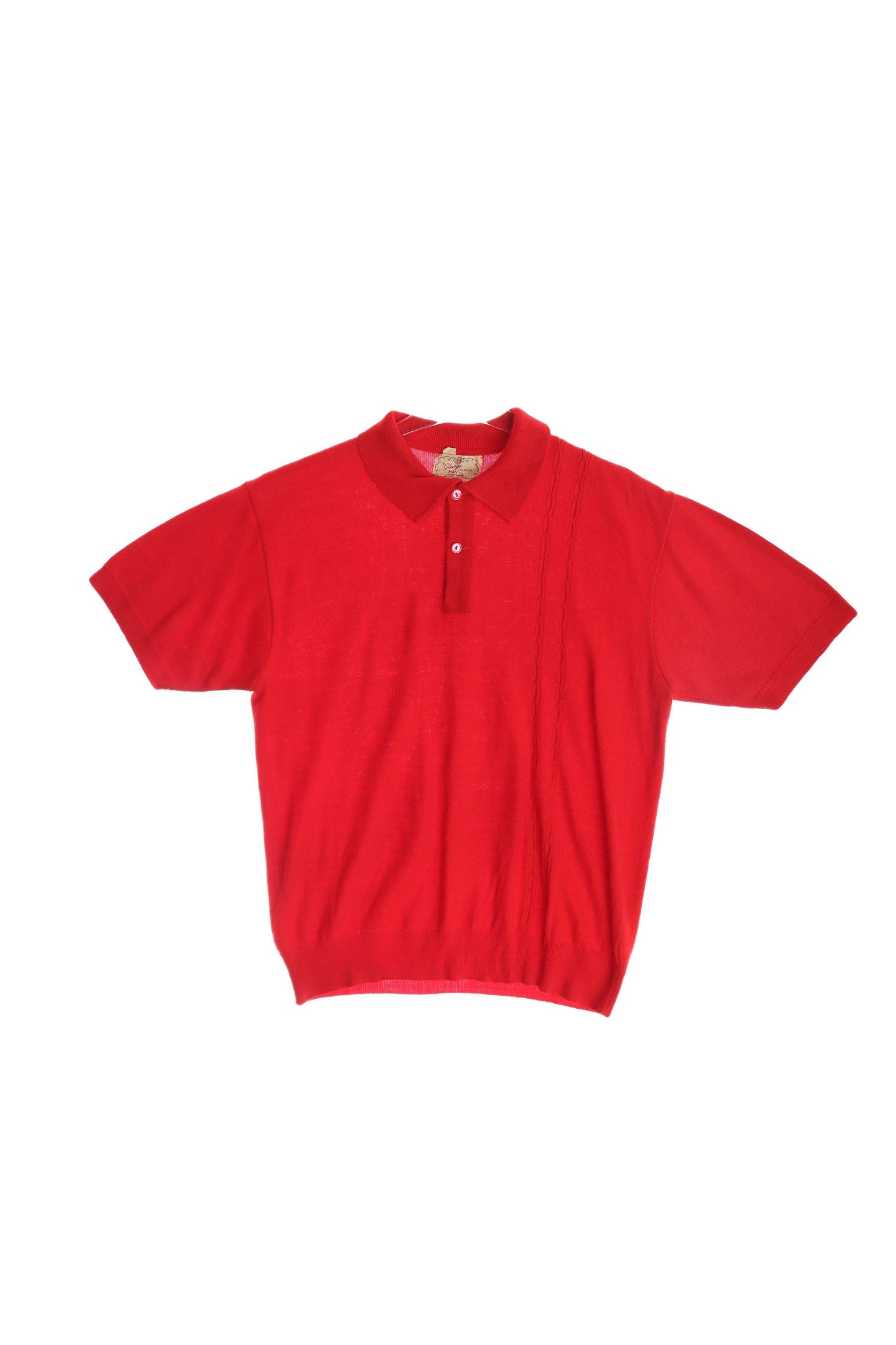 Vintage Men Red Polo Shirt by Glasgo May Co. / Estimated era: 50s - 60s