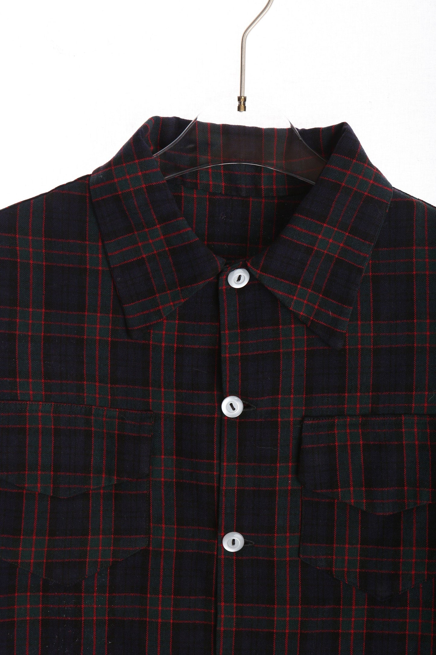 Vintage Women's Blue Plaid Shirt / Era 40s - 50s