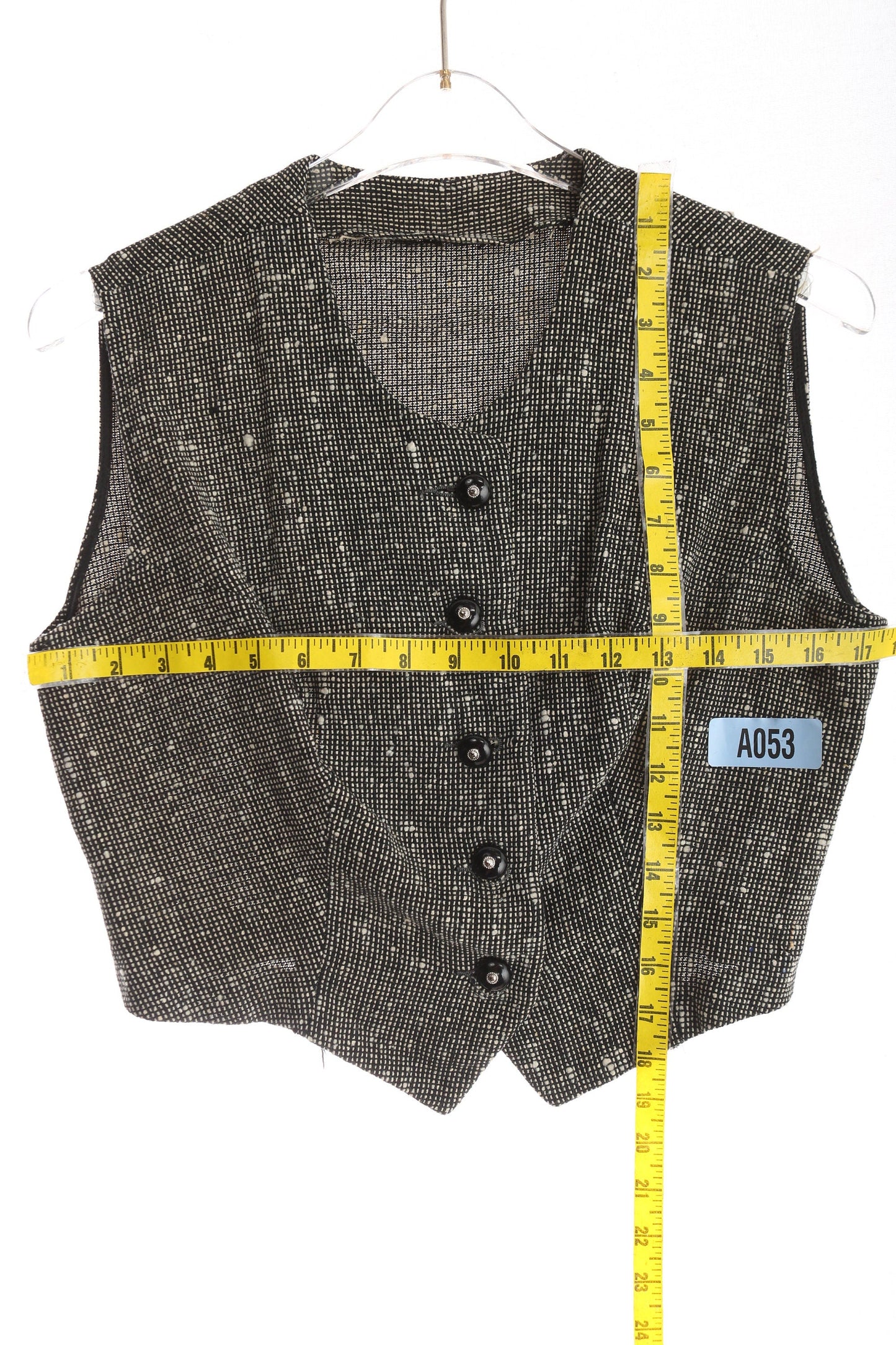 Vintage Women's Black Casual Vest / Estimated Era 60s - 70s