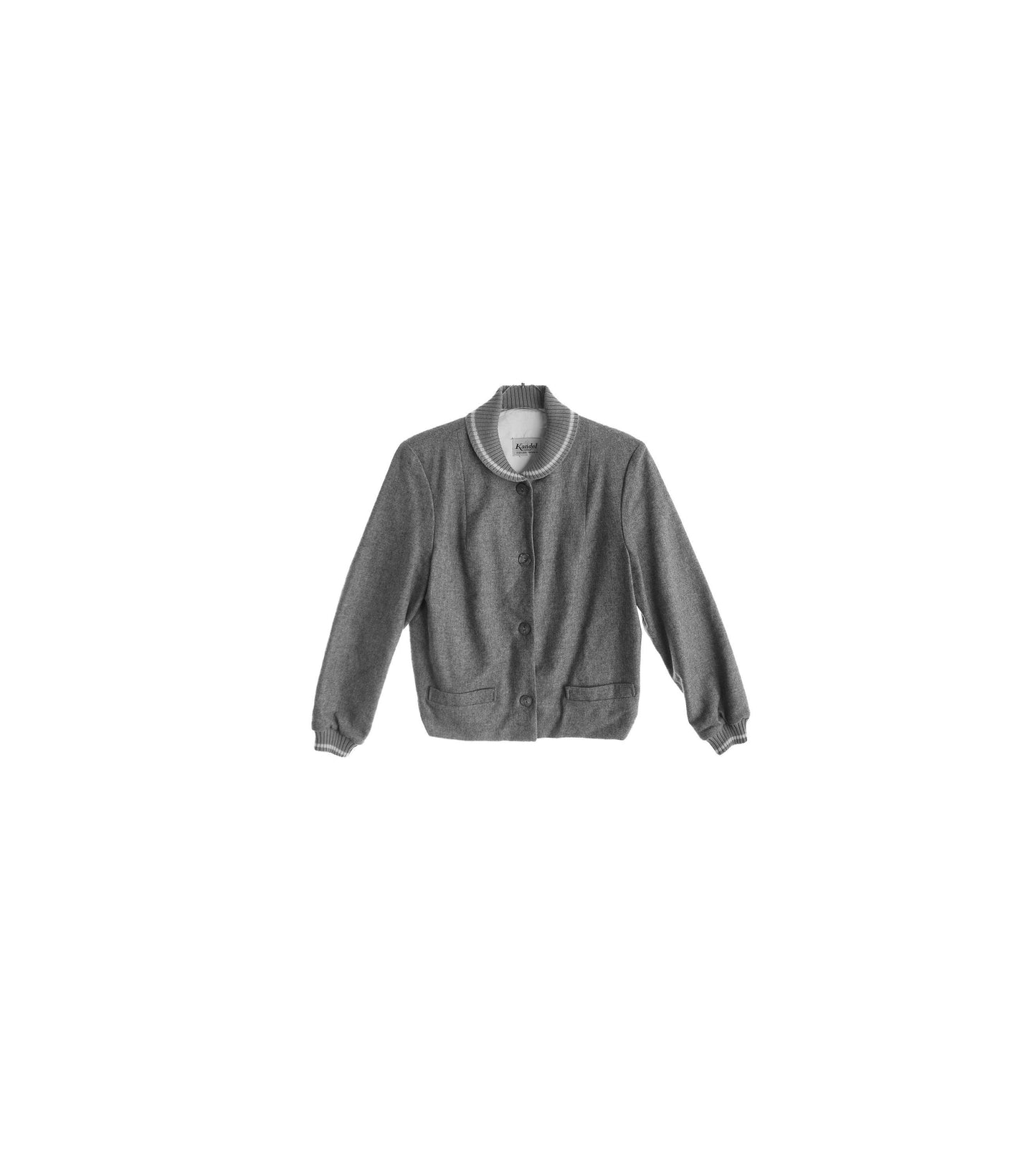 Vintage Women Gray Varsity Jacket by Kandel / Era 1950's - 1960's
