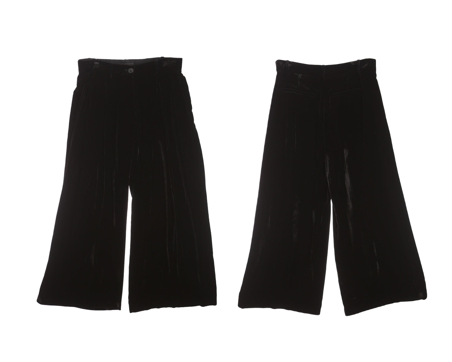 Vintage Women Black Velvet Casual Trousers