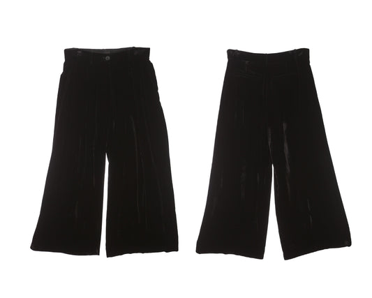 Vintage Women Black Velvet Casual Trousers