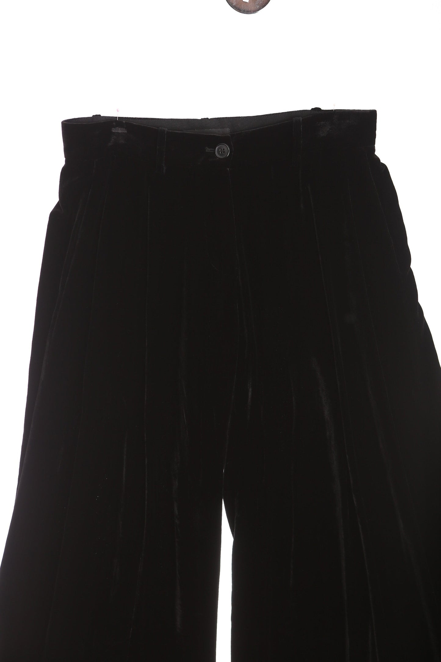 Vintage Women Black Velvet Casual Trousers