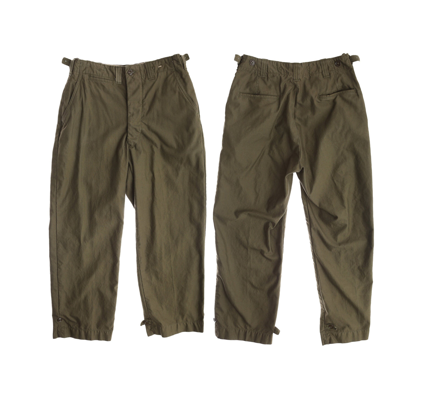 Vintage Military Pants / Green / Field Trousers