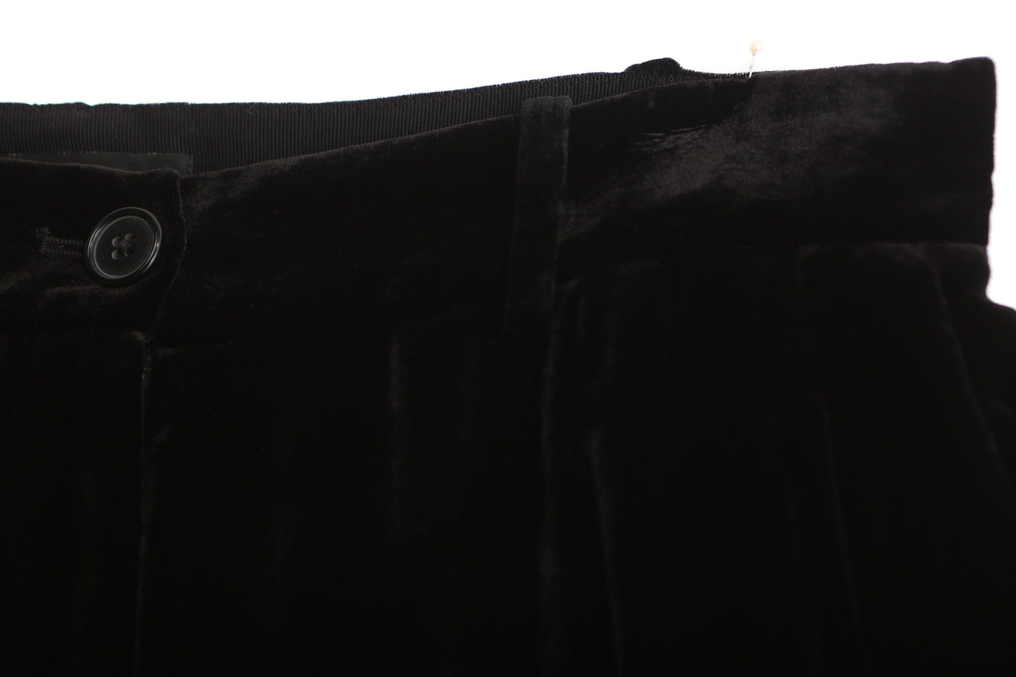 Vintage Women Black Velvet Casual Trousers