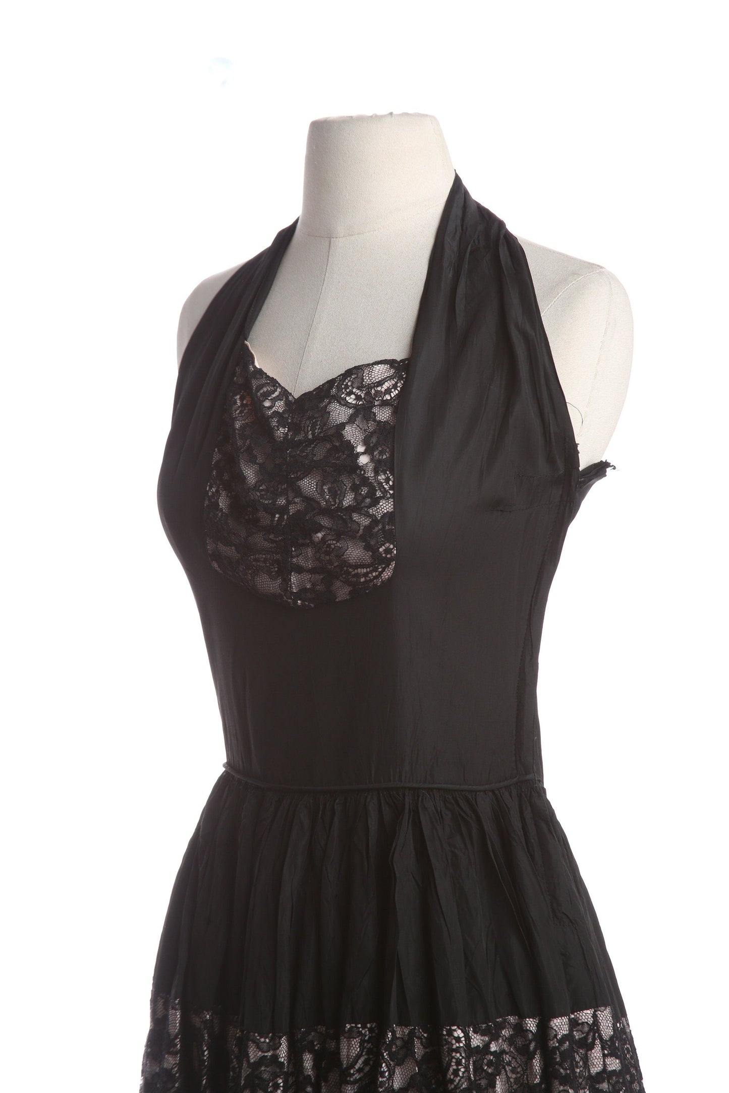 1940s Women's Black Evening Halter Dress