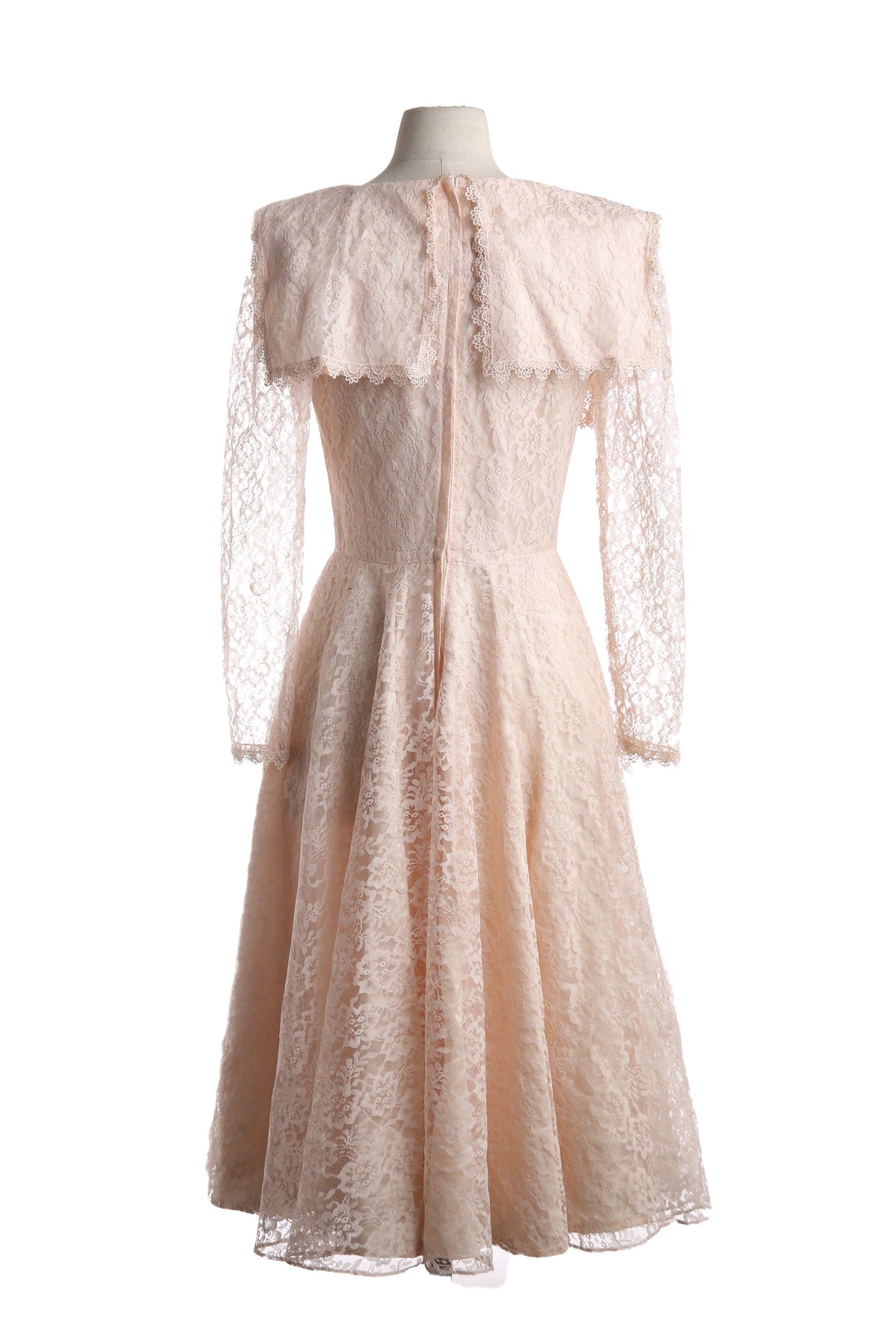Vintage Gunne Sax Dress / Lace / Long Sleeve / 1980s - 1990s