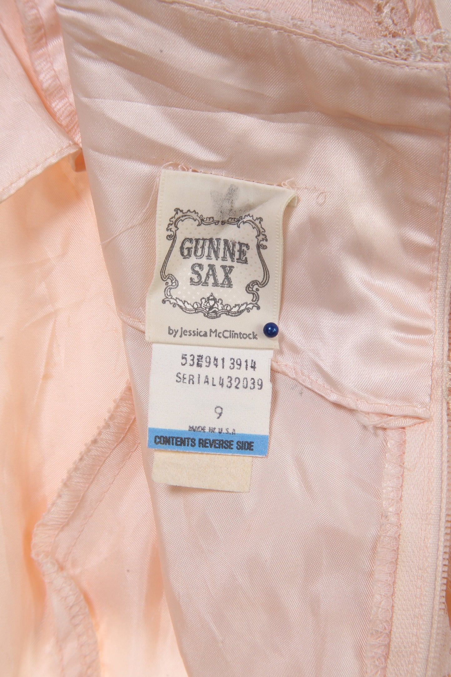 Vintage Gunne Sax Dress / Lace / Long Sleeve / 1980s - 1990s