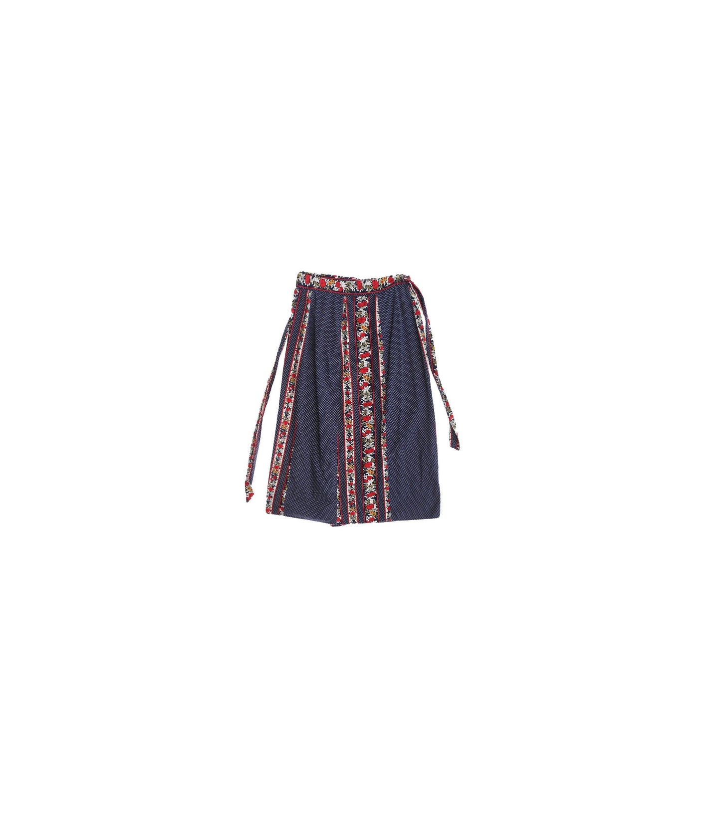 Vintage Women 70s Cotton Floral Print Skirt