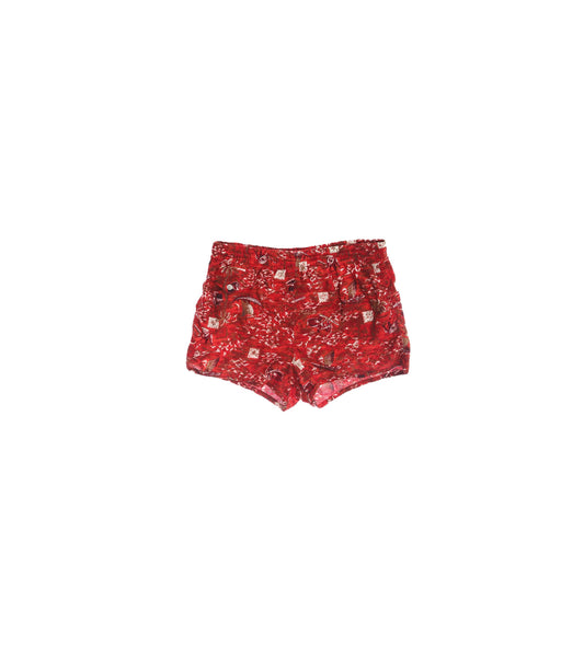 Vintage Men Red Hawaiian Swim Trunks / Era 1950's - 1960's