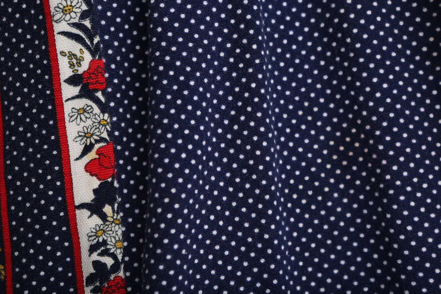 Vintage Women 70s Cotton Floral Print Skirt